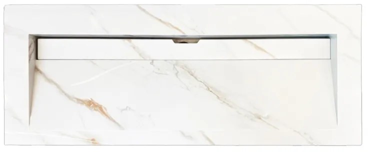Lambini Designs Quri keramische wastafel 120cm marmer zonder kraangaten