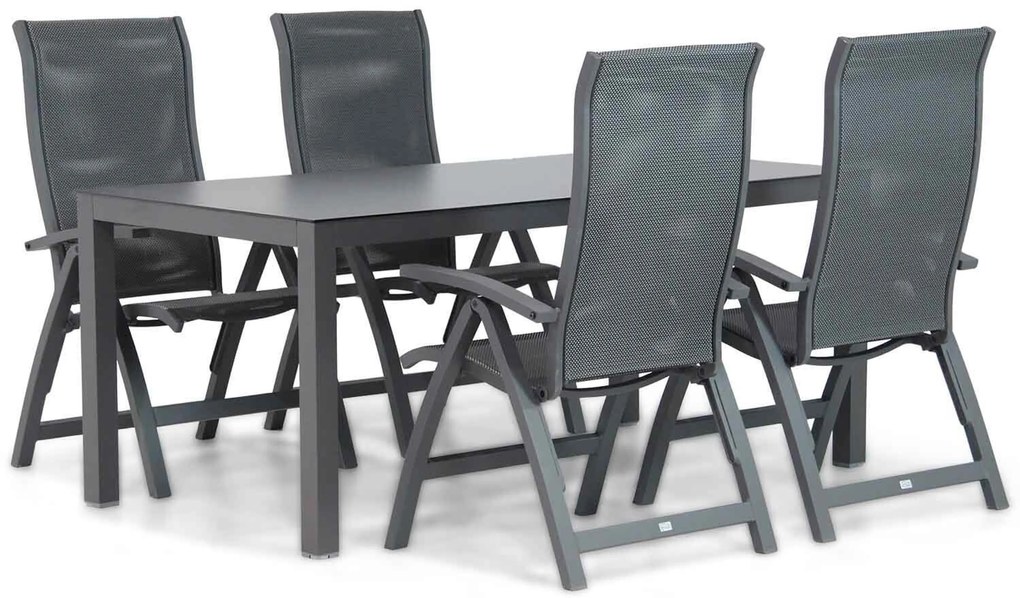 Tuinset 4 personen 180 cm Aluminium/Textileen /Aluminium/textileen Grijs Presto Tarenta/Madras