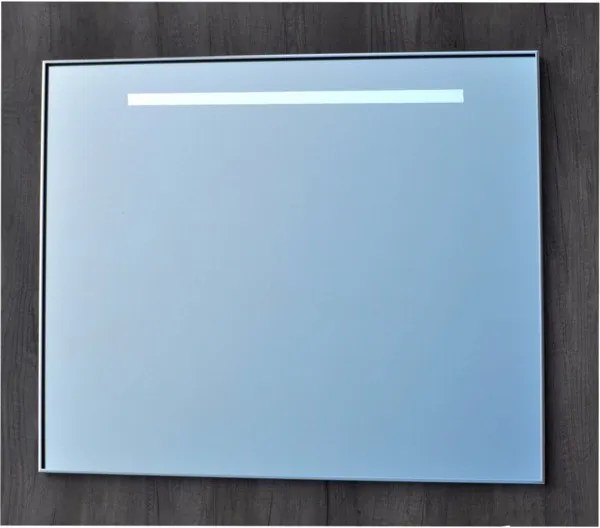 Sanicare Qmirrors TL Luxe spiegel gezandstraald met tl verlichting 85cm met alu omlijsting TL.70085A