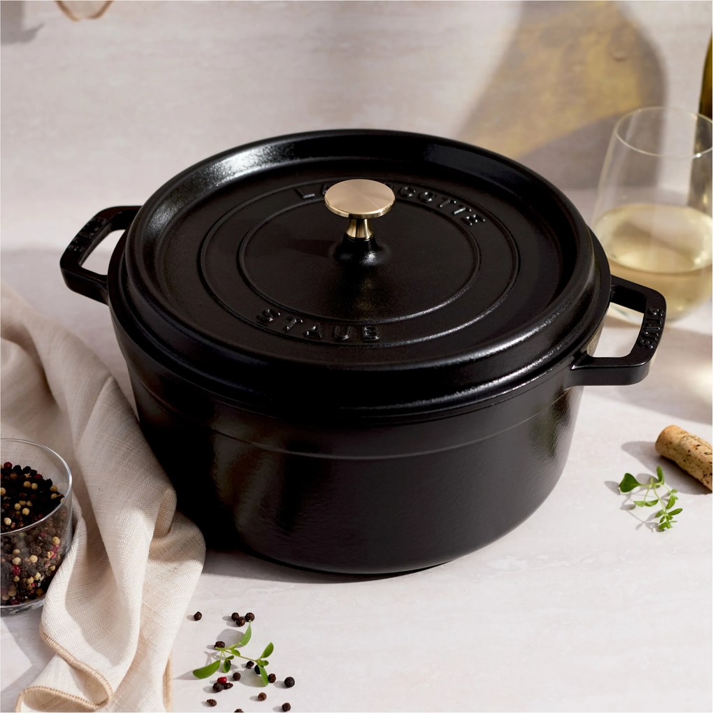 Staub La Cocotte Cocotte 26 cm / 5,25 l, Rond, Zwart - La Cocotte - Staub