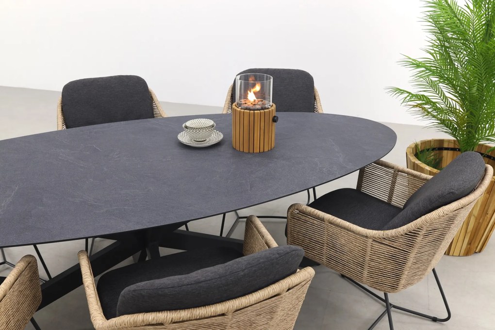 Belmond naturel/Privada 240x107 - Ovale tuinset - 7-delig