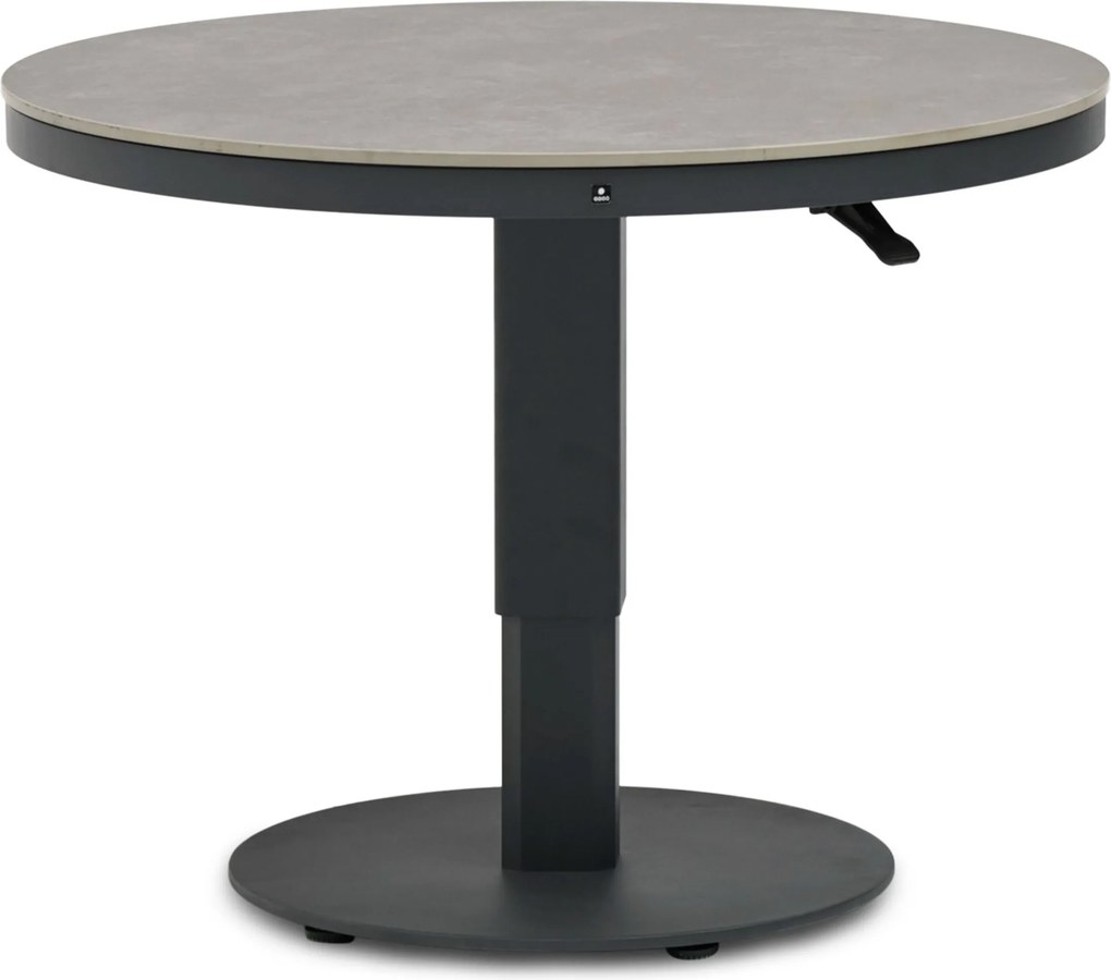 Tuintafel rond  90 cm  Grijs   Tivano in hoogte verstelbare