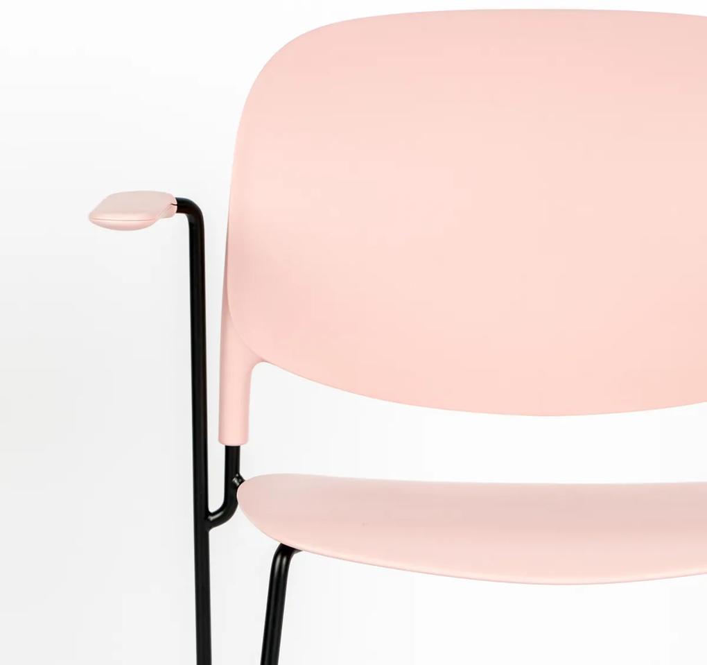 Stapelbare Design Stoel Met Arm Roze