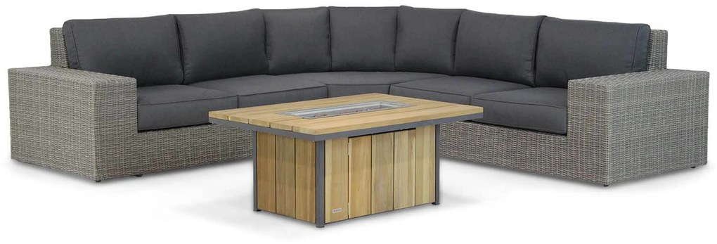 Hoek loungeset 5 personen Wicker Grijs  Garden Collections Oxford/Seaside