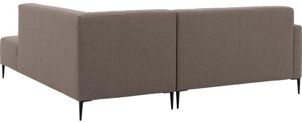 Goossens  Key West bruin, stof, 2-zits, modern design met ligelement rechts