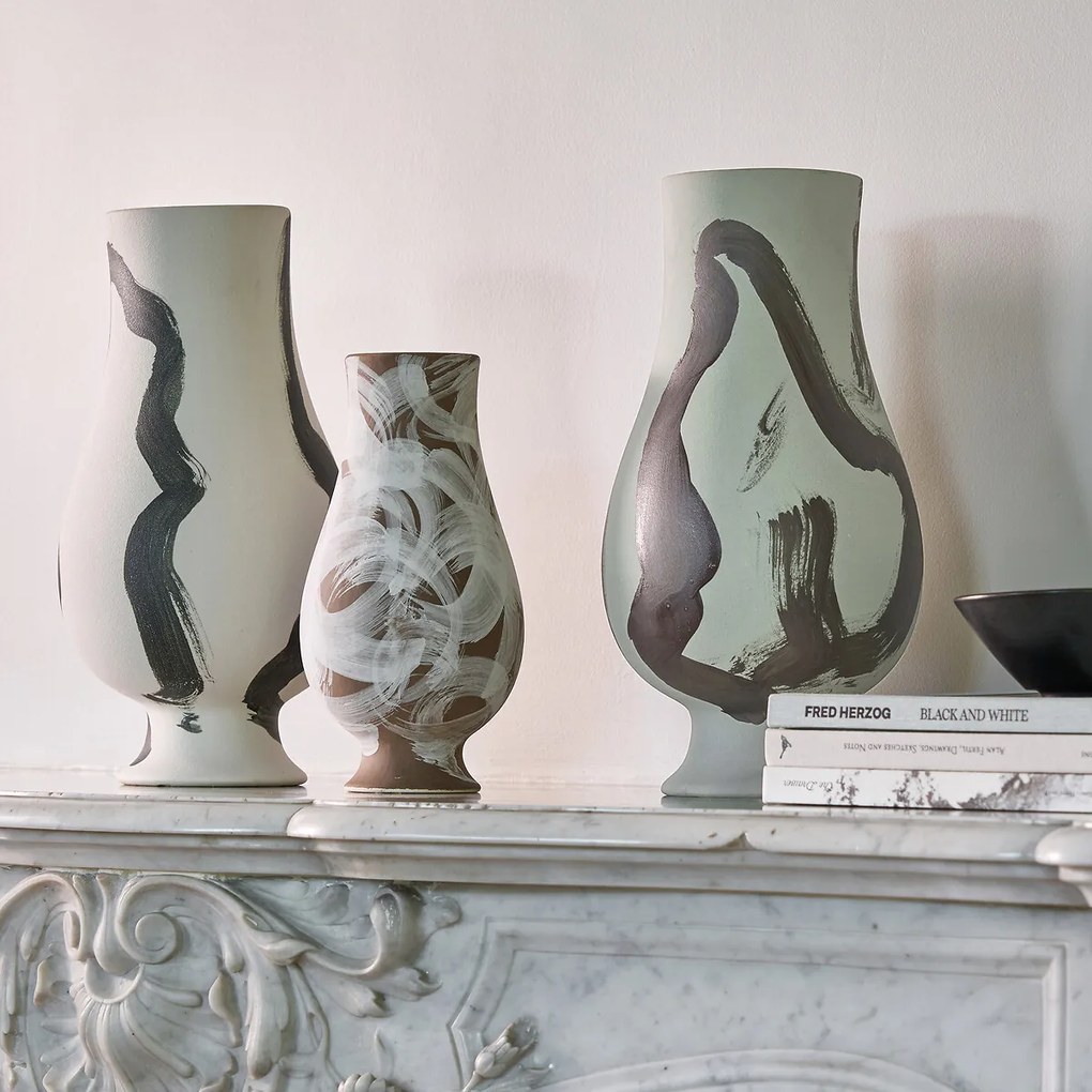 Vaas in mat keramiek, H33 cm, Skall