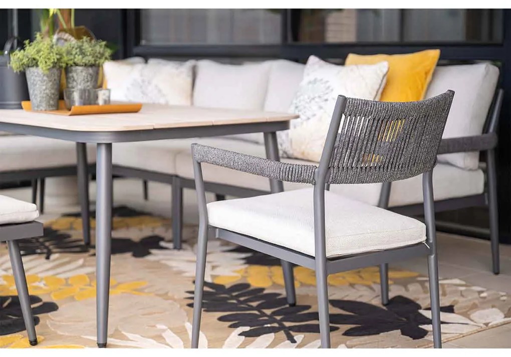 Garden Impressions Tineo lounge dining set 7-delig - donker grijs