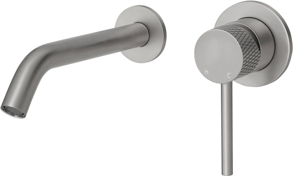 Saqu Crossed inbouw wastafelmengkraan geborsteld staal