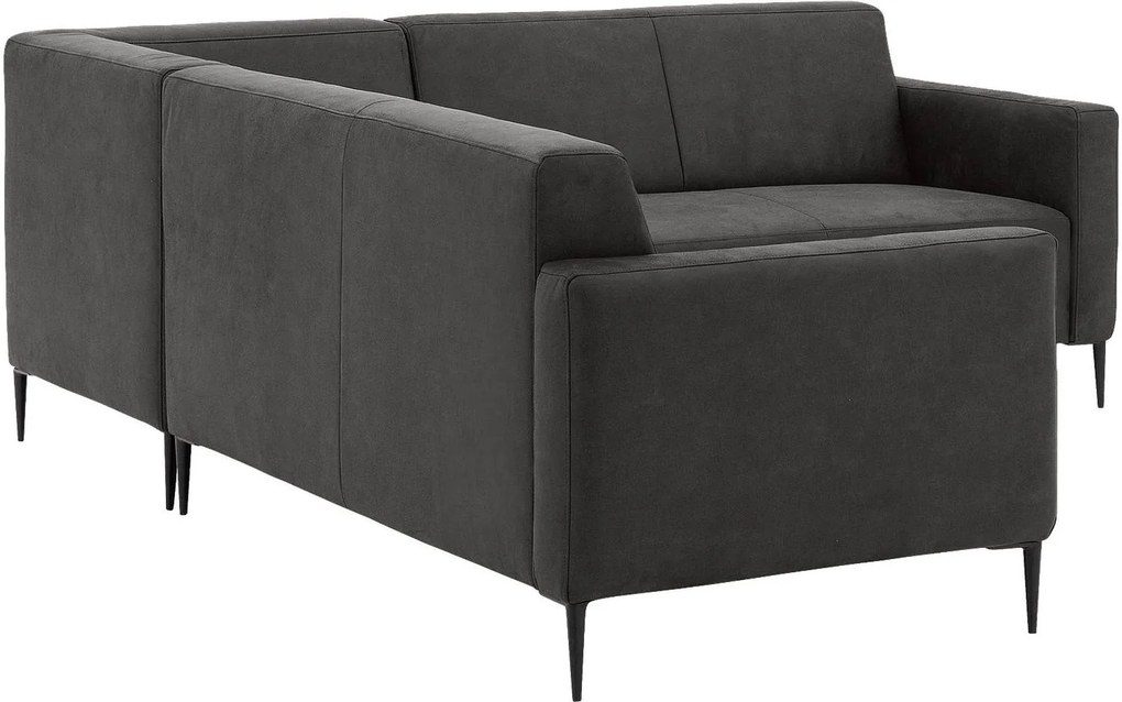 Goossens Key West antraciet, micro leer, 2-zits, modern design