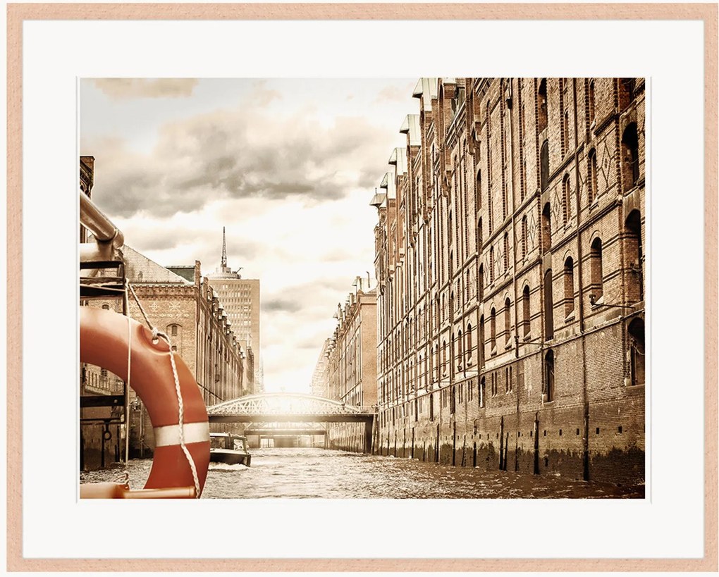 Ingelijste digitale print The Old Speicherstadt In Hamburg