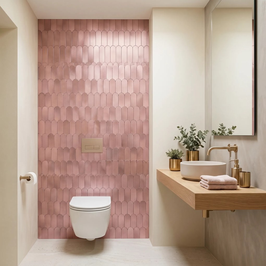 Zelfklevende Mozaïektegels Metaal | Arch Roze | 28,8×29,8 cm | Keuken, Bad & WC