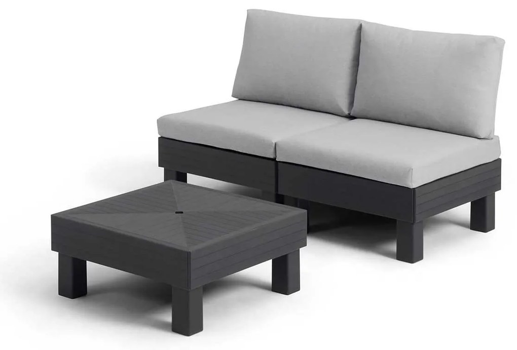 Keter Balkon loungeset 3-delig donker grijs