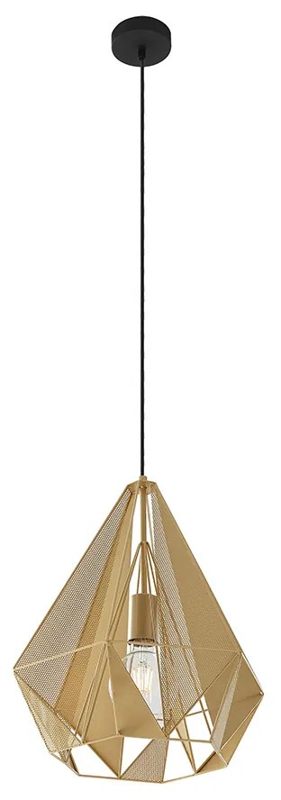 Industriële hanglamp goud met mesh - Carcass