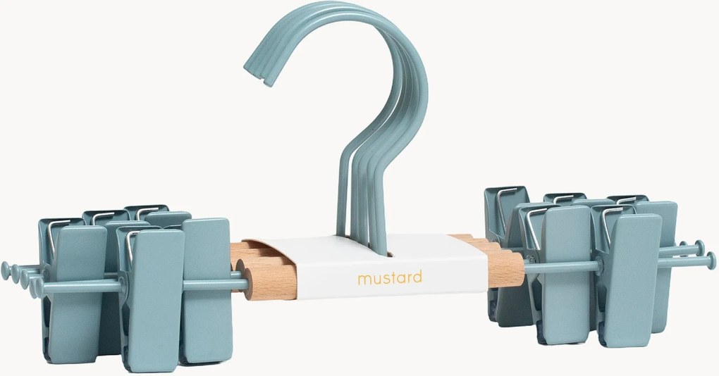 Handgemaakte kinderkledinghangers met clips Kids Ocean, 5-delig
