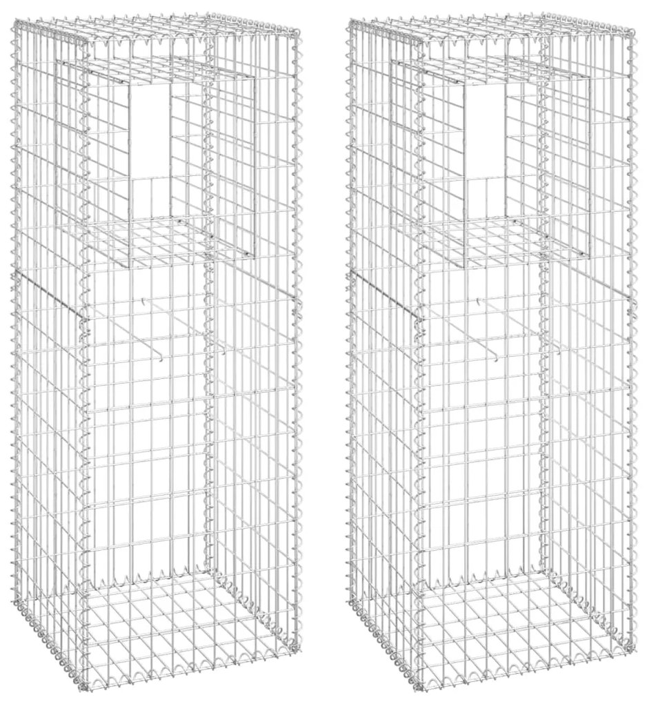 vidaXL Schanskorf palen 2 st 50x50x140 cm ijzer