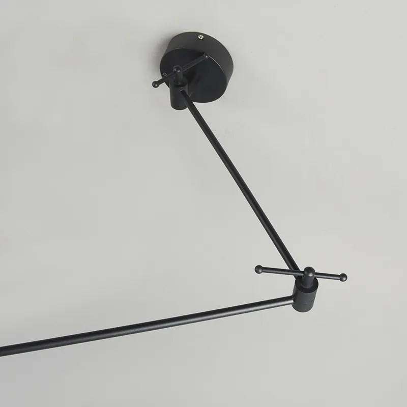 Hanglamp zwart met kap 35 cm lichtblauw verstelbaar - Blitz Modern E27 rond Binnenverlichting Lamp