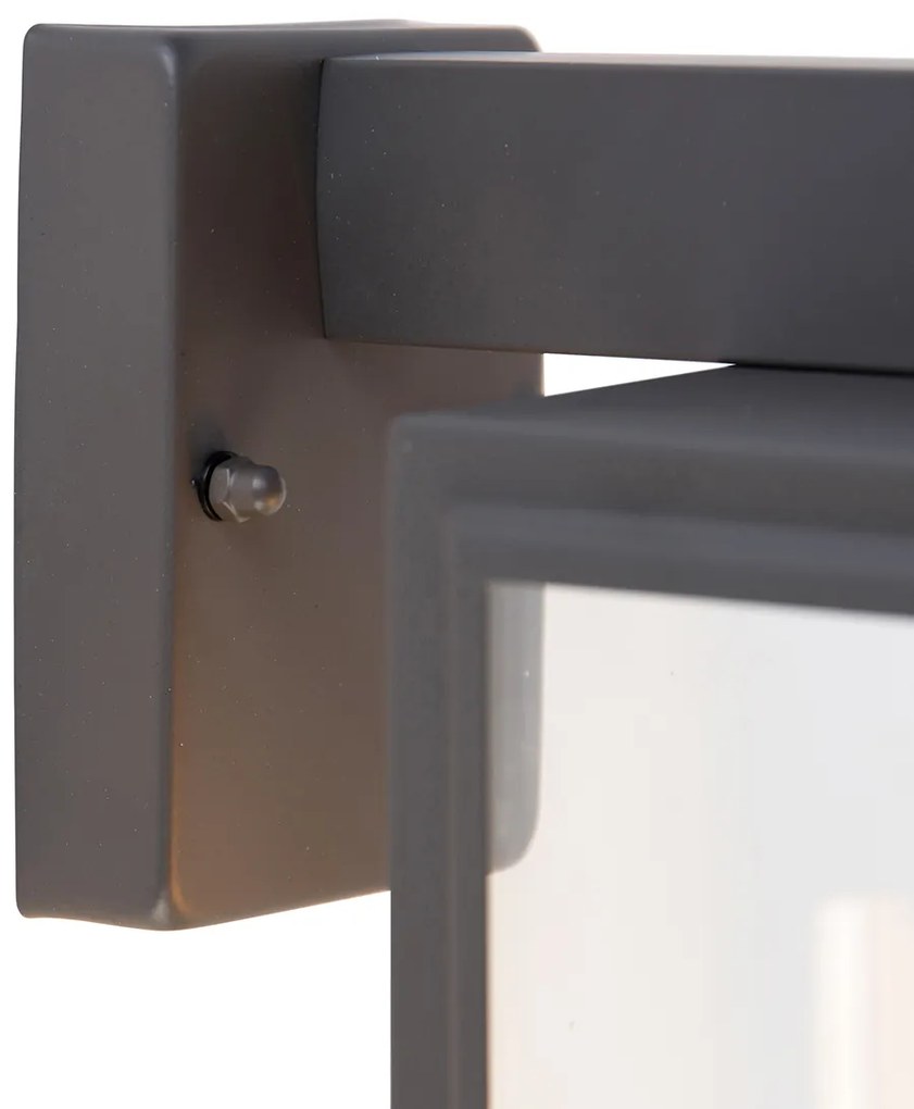 Smart buiten wandlamp met dimmer grijs incl. Wifi G95- Sutton down Klassiek / Antiek, Landelijk / Rustiek, Retro E27 IP44 Buitenverlichting kubus / vierkant vierkant