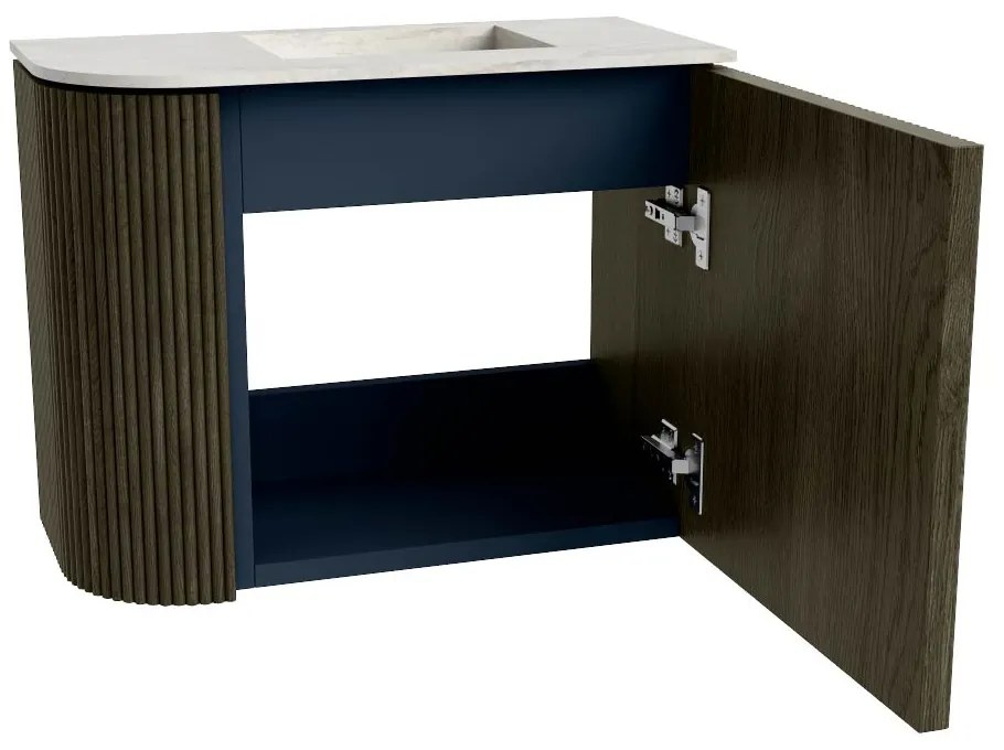 Mondiaz Joya DLux 50cm toiletmeubel ronding links shadow met wastafel faye rechts 1 kraangat opalo