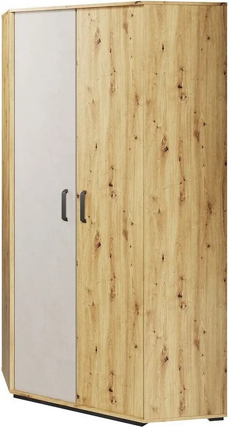 Hoekkledingkast Orlveno 119, Grijs, 195x95x95cm, Kledingkast deuren: Met scharnieren, Aantal planken: 8, Aantal planken: 8