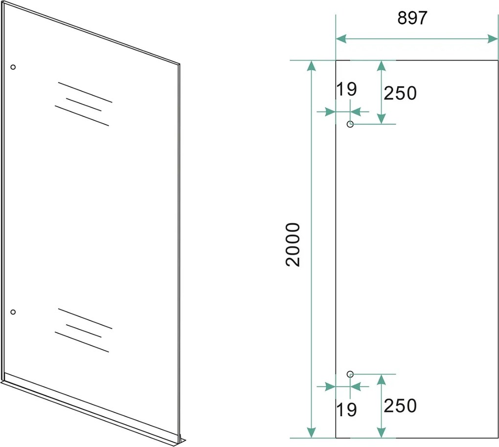 Mueller Lest glasplaat 90cm bronsglas