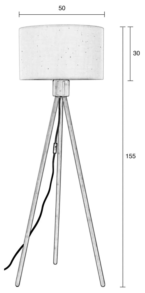 Zuiver Fan Bamboo Houten Driepoot Vloerlamp