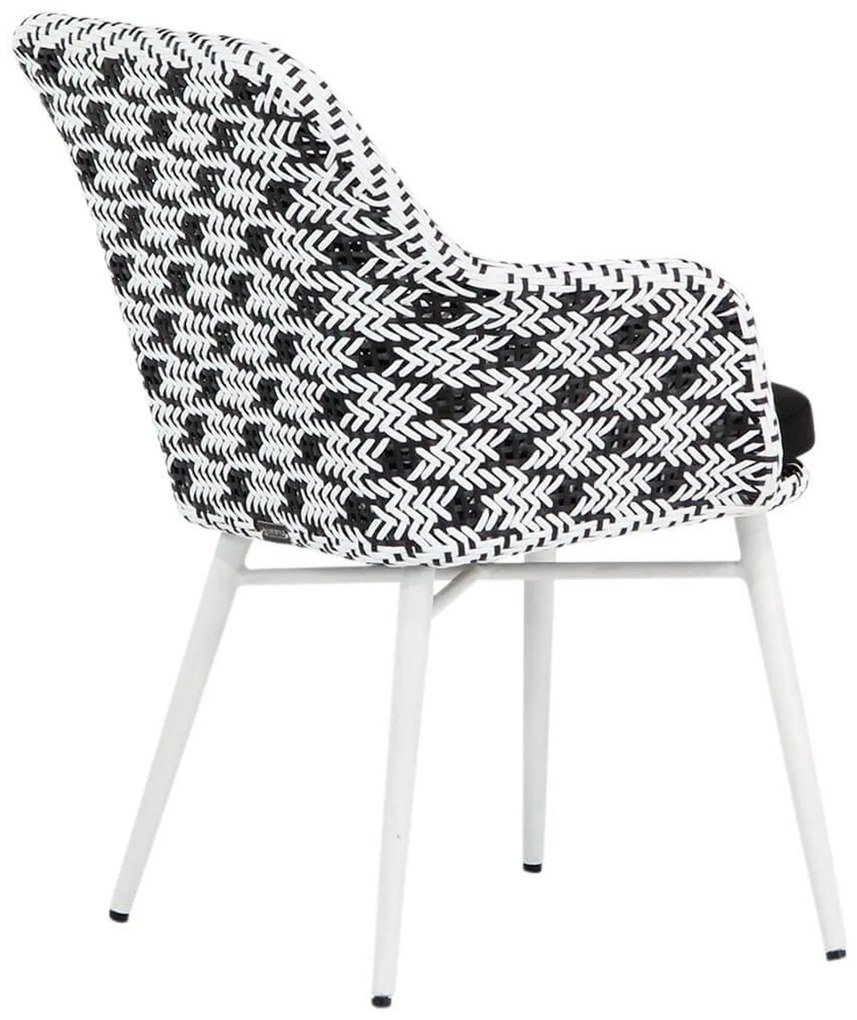 Tuinstoel Wicker Zwart-wit Lifestyle Garden Furniture Crossway met wit onderstel