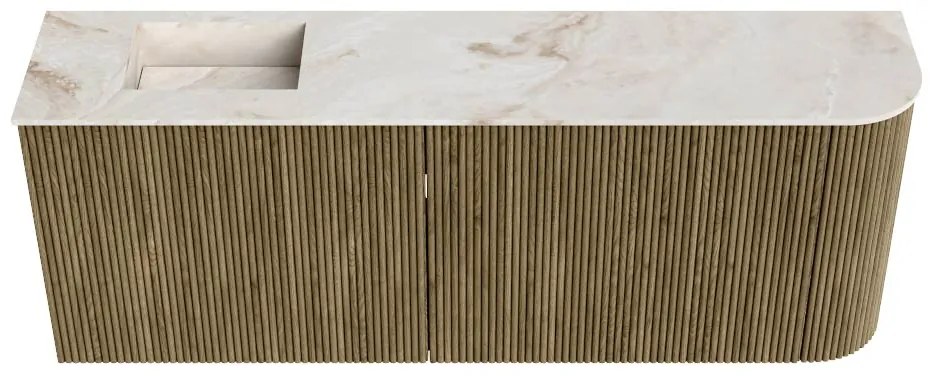 Mondiaz Joya DLux 110cm toiletmeubel ronding rechts dusk met wastafel faye links zonder kraangat frappe