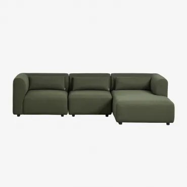 Rechtsmodulaire Chaise Longue Bank Van 3 Delen Fogler Teddystof Currygeel - Sklum