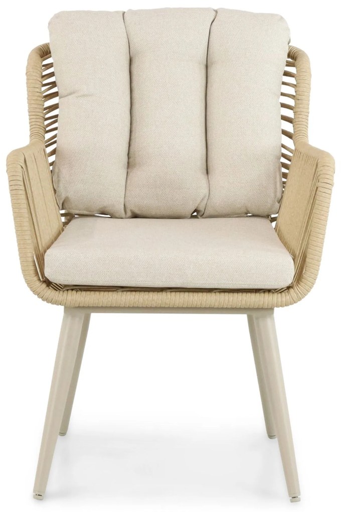 Tuinstoel Aluminium/wicker Taupe-naturel-bruin Coco Custa