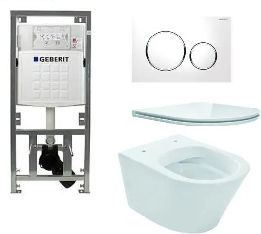 Wiesbaden Vesta toiletset Rimless 52cm inclusief UP320 toiletreservoir en flatline met softclose en quickrelease toiletzitting met sigma20 bedieningsplaat wit
