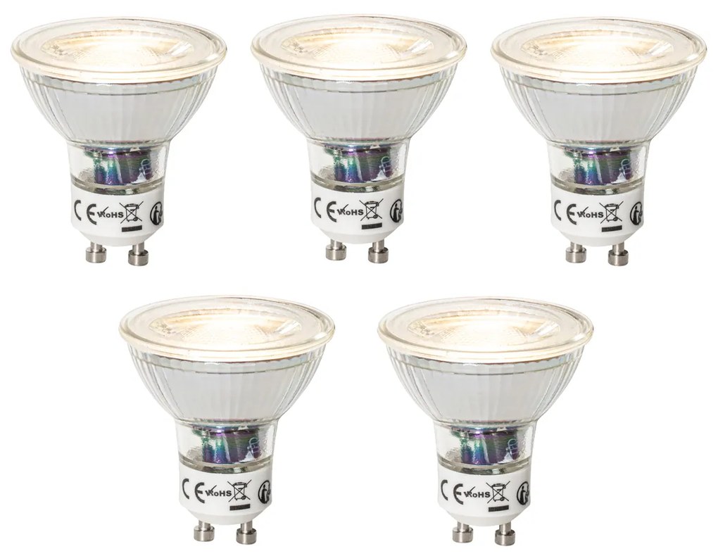 Set van 5 GU10 dimbare LED lampen 7W 600 lm 3000K