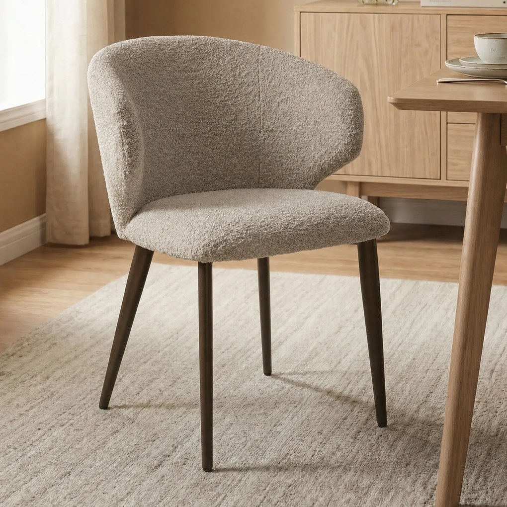 Bruin Potige Eetstoel Taupe