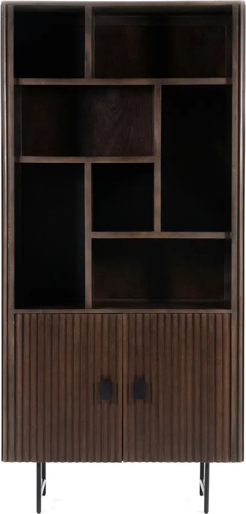 Houten Boekenkast Met Latjes - 96x37x200cm.