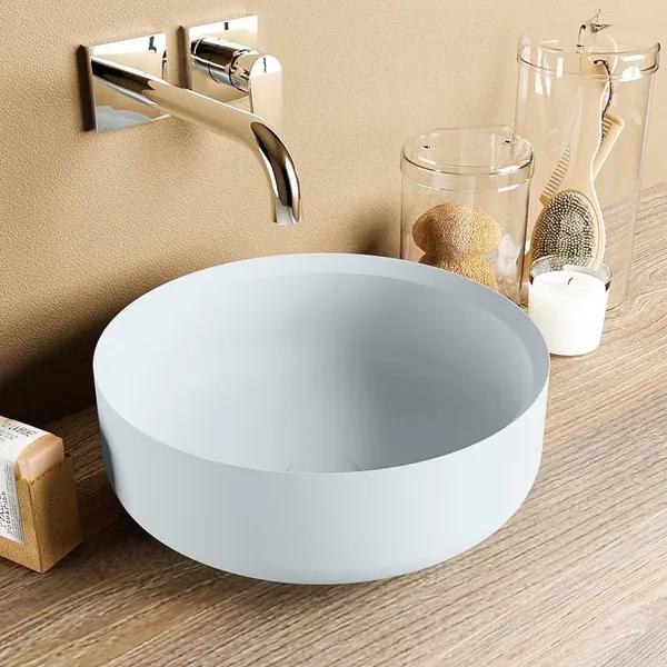 Mondiaz Coss waskom 36x36x13cm rond opbouw Solid Surface Clay/Clay M49901ClayClay