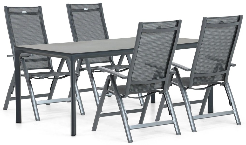 Tuinset 4 personen 180 cm Aluminium/textileen Grijs Hartman Royal