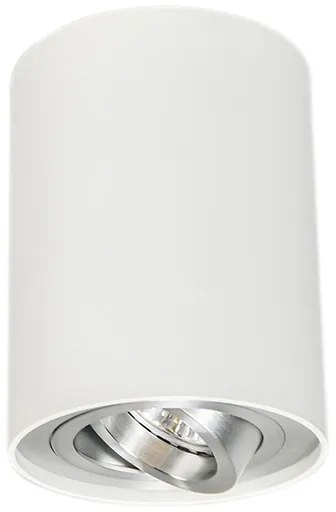 Moderne spot wit en staal draai- en kantelbaar - Rondoo up