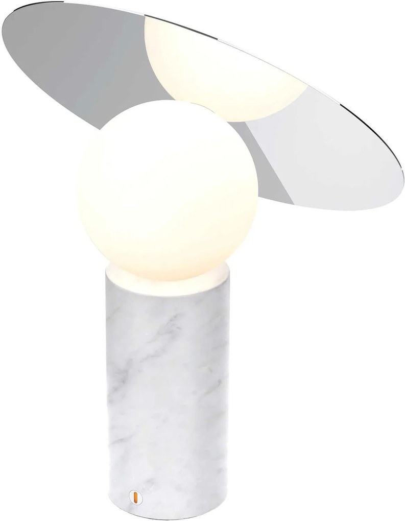 Pablo Bola Disc tafellamp LED wit marmer/chroom