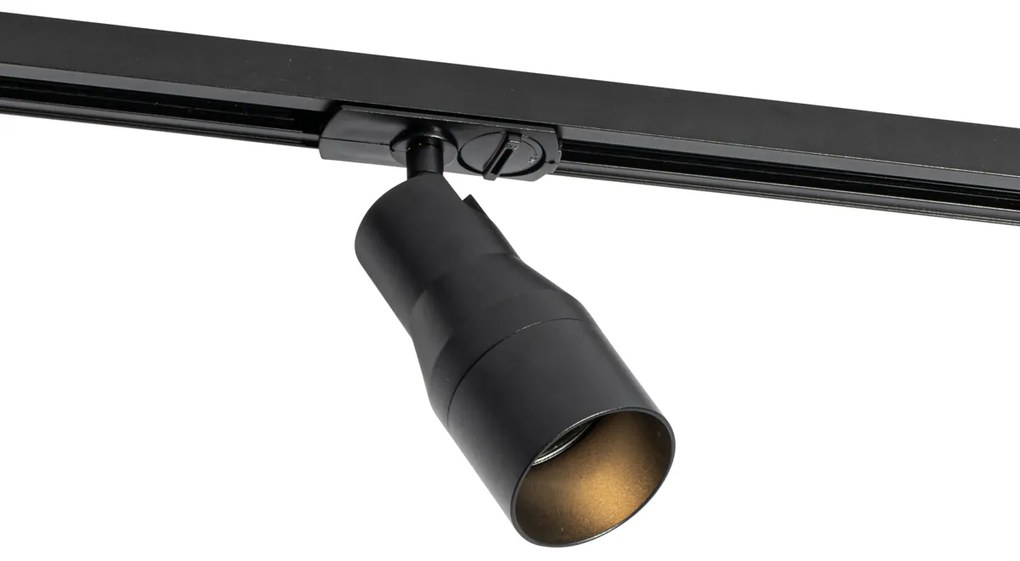 Modern railsysteem met 5 spots zwart 1-fase - Iconic Kohua