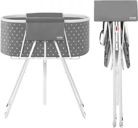 VEVOR Draagbare Hondenbadkuip, Verhoogde en Opvouwbare Huisdierenbadkuip met Efficiënte Afwatering, Badkuip voor het Wassen en Verzorgen van Kleine en Middelgrote Honden en Katten, Grijs