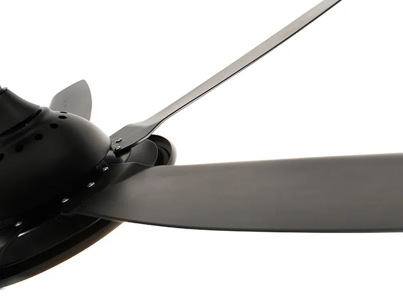 Plafondventilator met lamp zwart 130cm incl. LED dimbaar met afstandsbediening - Vifte Modern rond Binnenverlichting Lamp