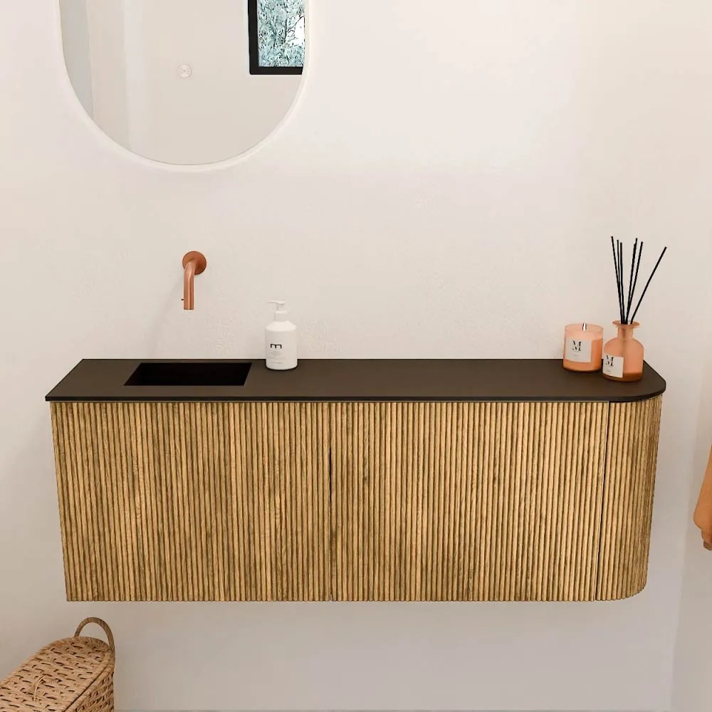 Mondiaz Joya 110cm toiletmeubel ronding rechts oak met wastafel faye links zonder kraangat urban