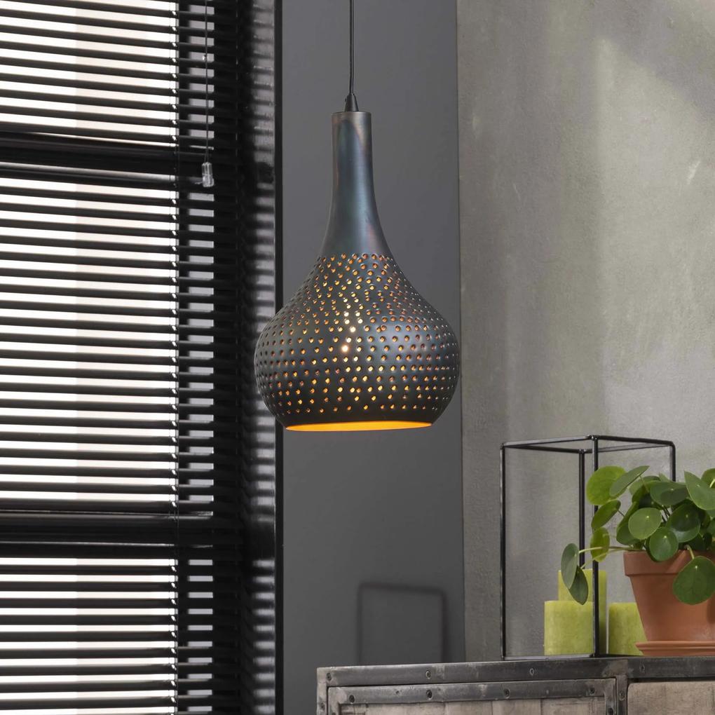 Hanglamp 'Judd' 1-lamps, 25cm kleur Zwart / bruin