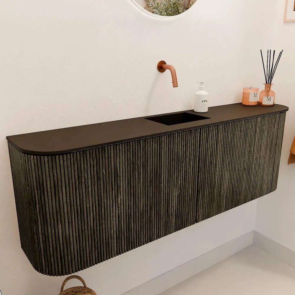 Mondiaz Joya 125cm toiletmeubel ronding links/rechts shadow met wastafel faye midden zonder kraangat urban