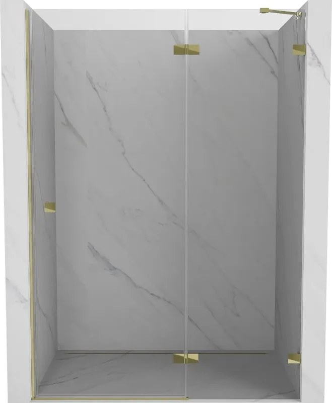 Mexen Lunar douchedeur scharnierend rechts 135 cm, transparant, goud - 834-135-000-50-00-P