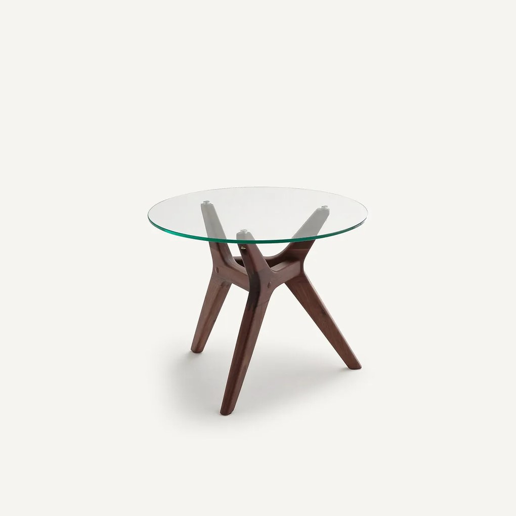 Salontafel notenhout ø50 cm, Maricielo