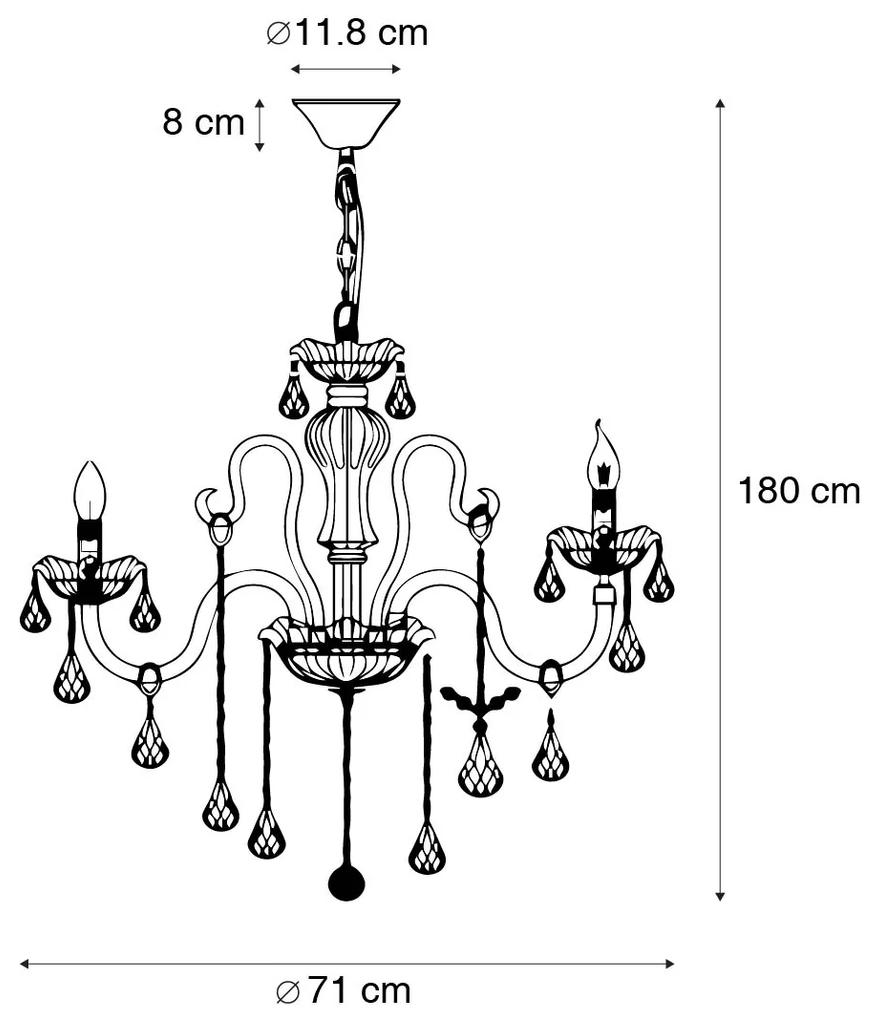 Klassieke kroonluchter beige 8-lichts - Armas Klassiek / Antiek E14 rond Binnenverlichting Lamp