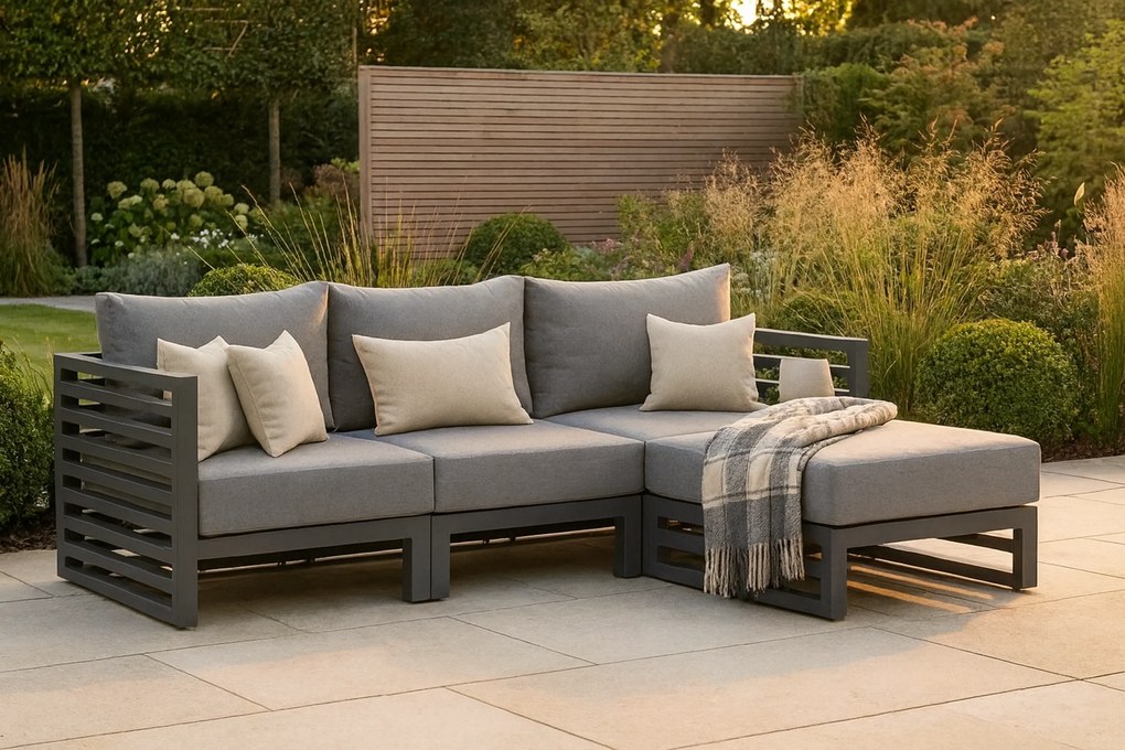 Chaise Loungeset 3 personen Aluminium Grijs Santika Furniture Santika Jaya