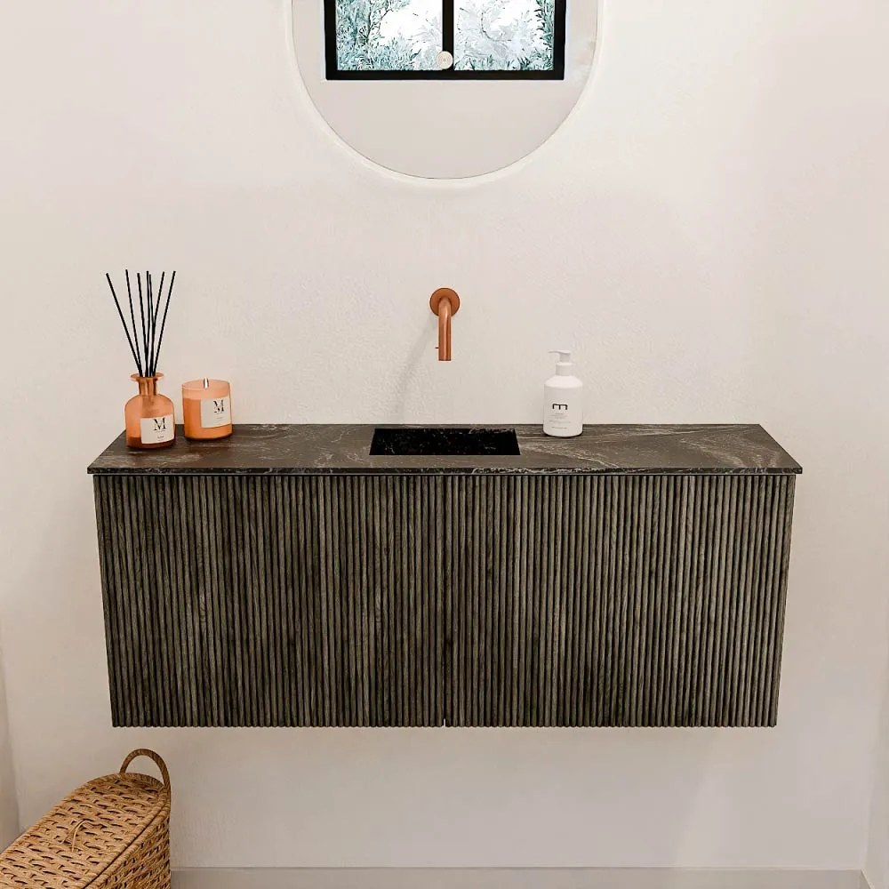 Mondiaz Joya DLux 100cm toiletmeubel shadow met wastafel faye midden zonder kraangat lava