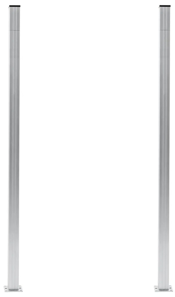 vidaXL Schuttingpalen 2 st 185 cm aluminium