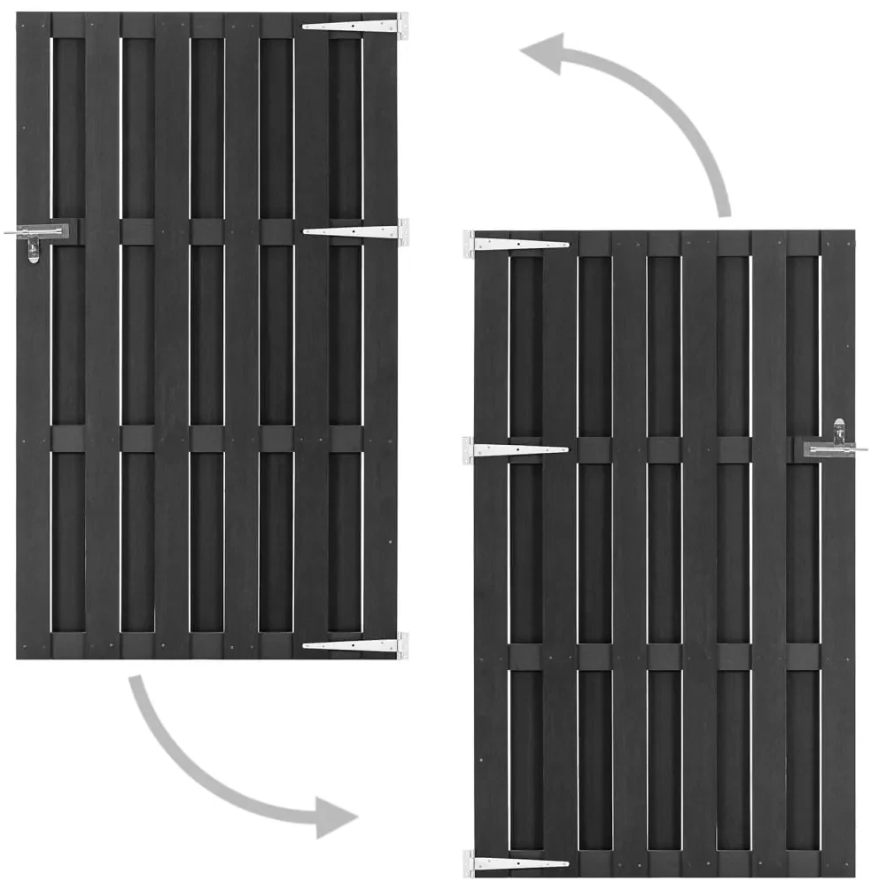 vidaXL Poort 100x180 cm HKC grijs